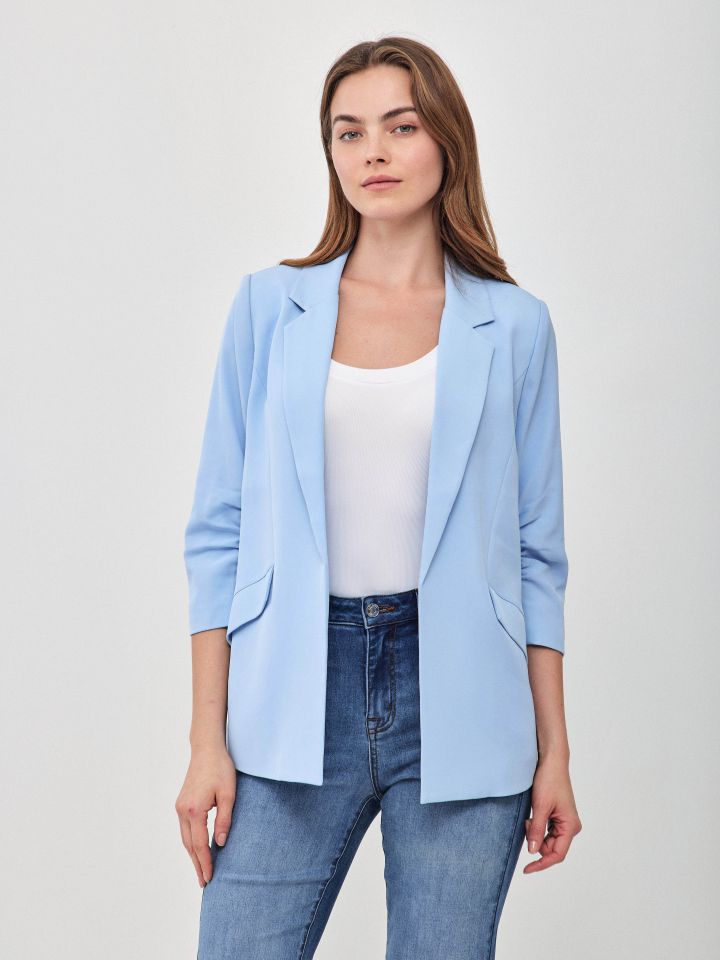 ג’קט כיווץ בשרוול PROMO בצבע תכלת אורלי