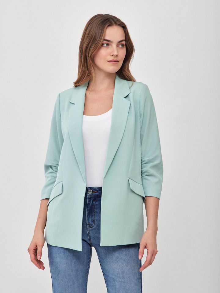 ג’קט כיווץ בשרוול PROMO בצבע ירוק