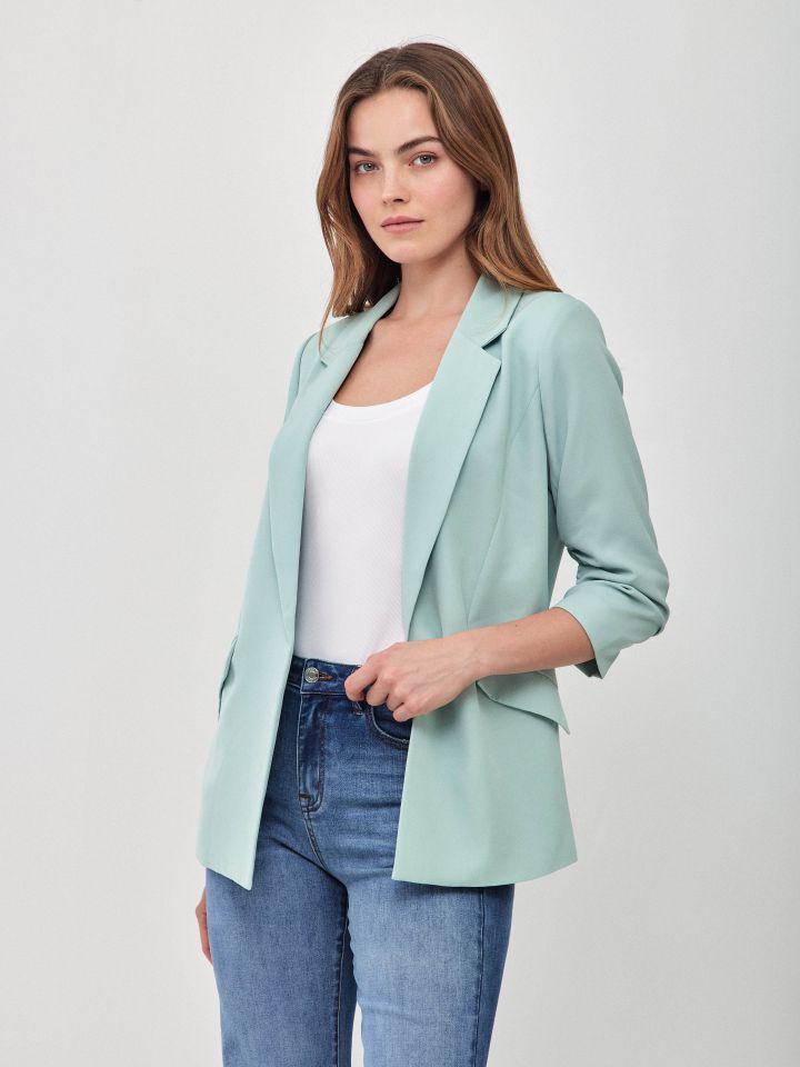 ג’קט כיווץ בשרוול PROMO בצבע ירוק