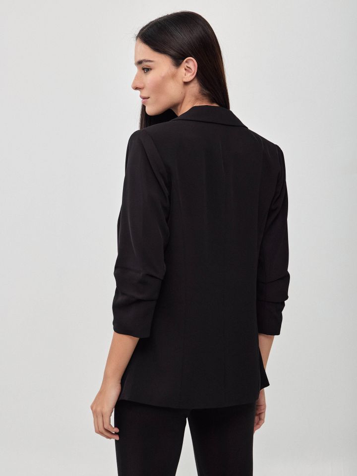 ג’קט כיווץ בשרוול PROMO בצבע שחור