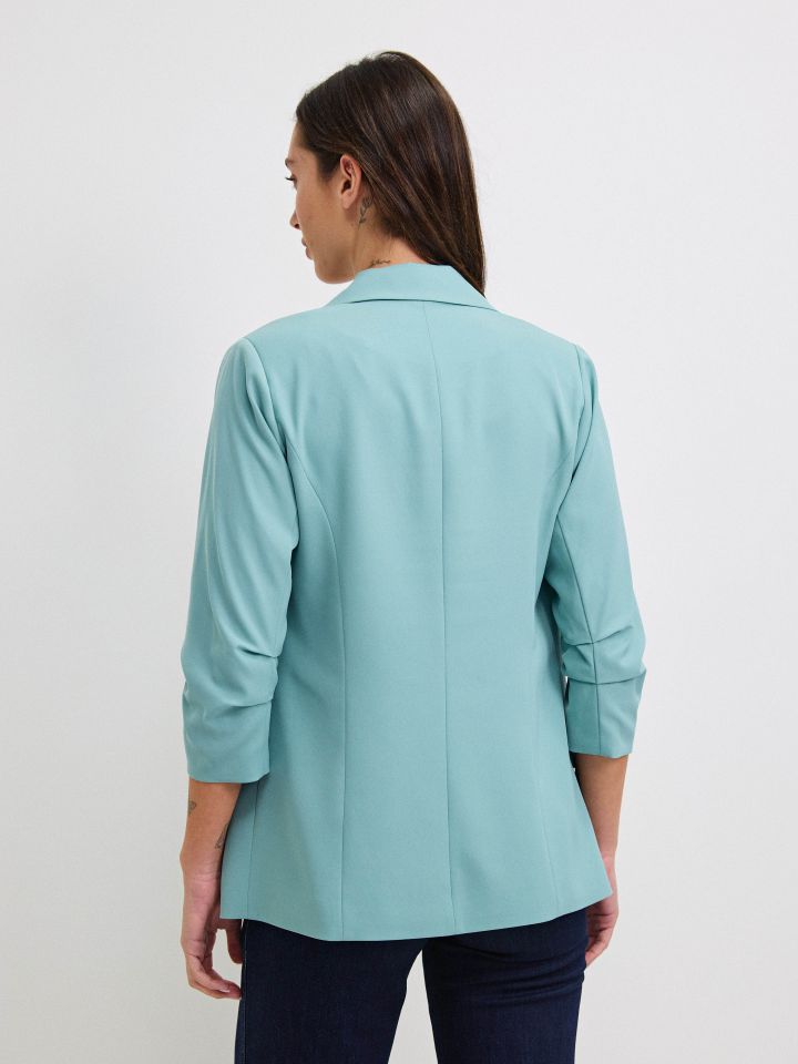 ג’קט כיווץ בשרוול PROMO בצבע תכלת מעושן