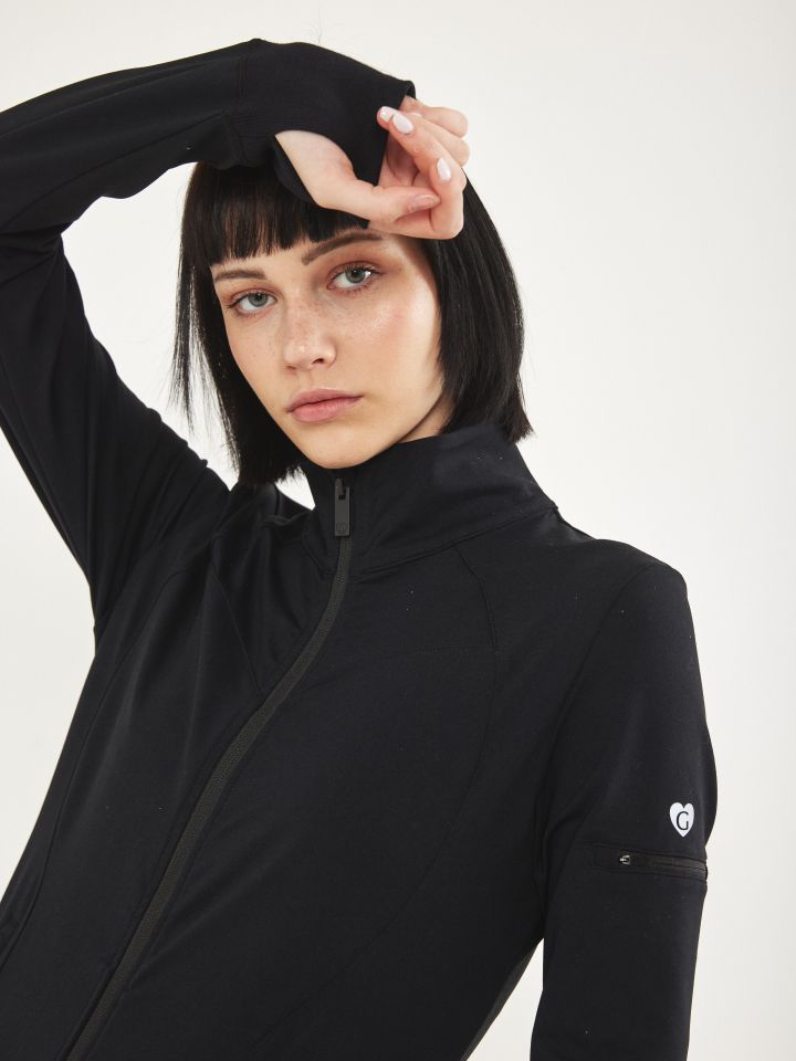 עליונית רוכסן SPORT MORAN בצבע שחור