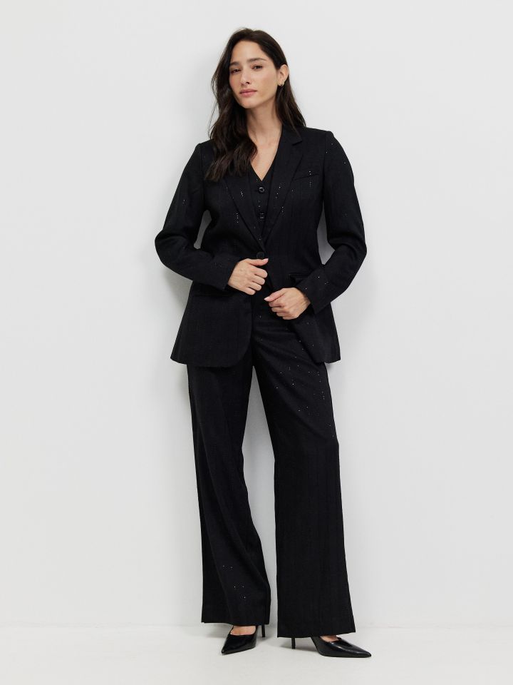 ג’קט פסי פייטים בצבע שחור