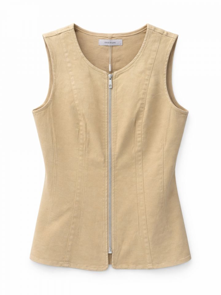 וסט רוכסן SHIRA בצבע טיבעי