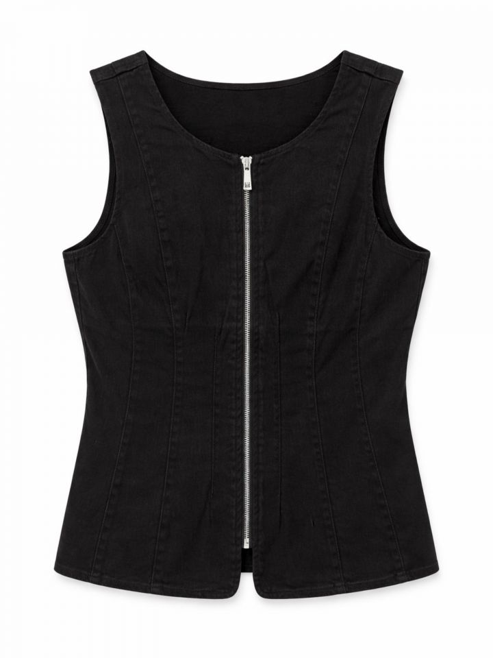 וסט רוכסן SHIRA בצבע שחור