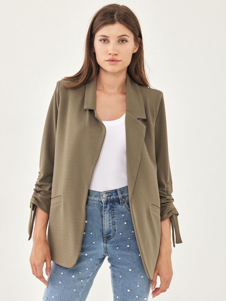 ג’קט סקובה  כיווץ בשרוול PROMO בצבע זית