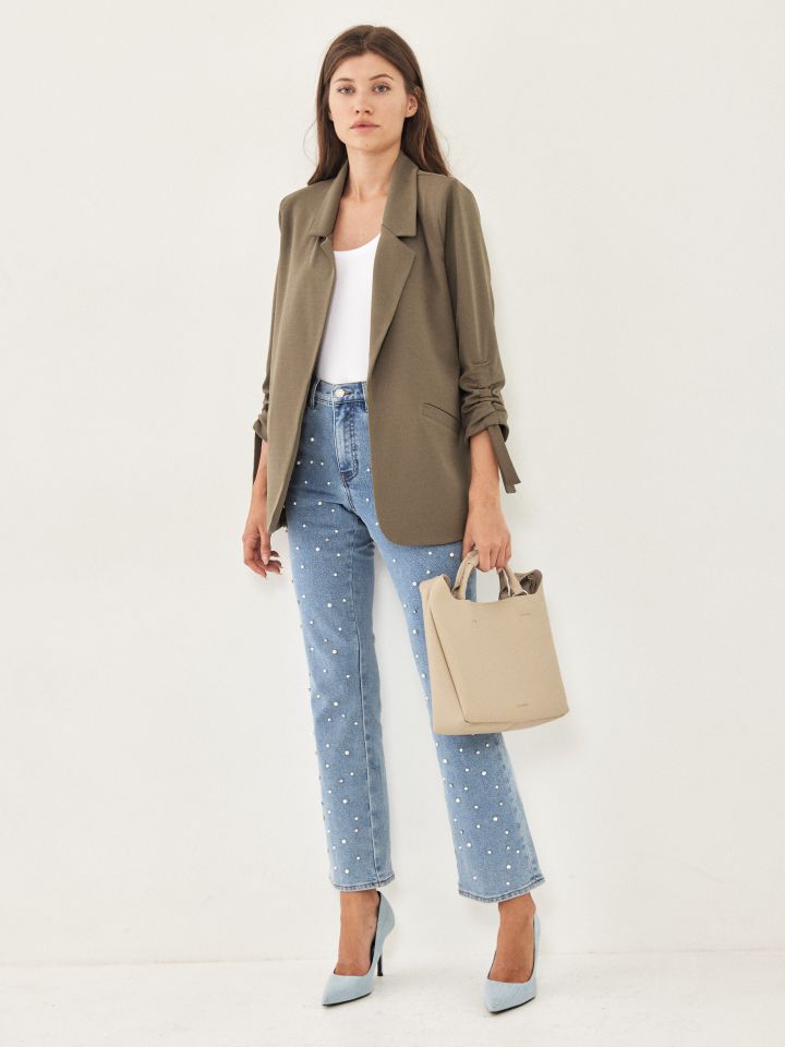 ג’קט סקובה  כיווץ בשרוול PROMO בצבע זית