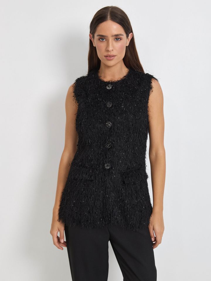 וסט מראה פרנזים בצבע שחור