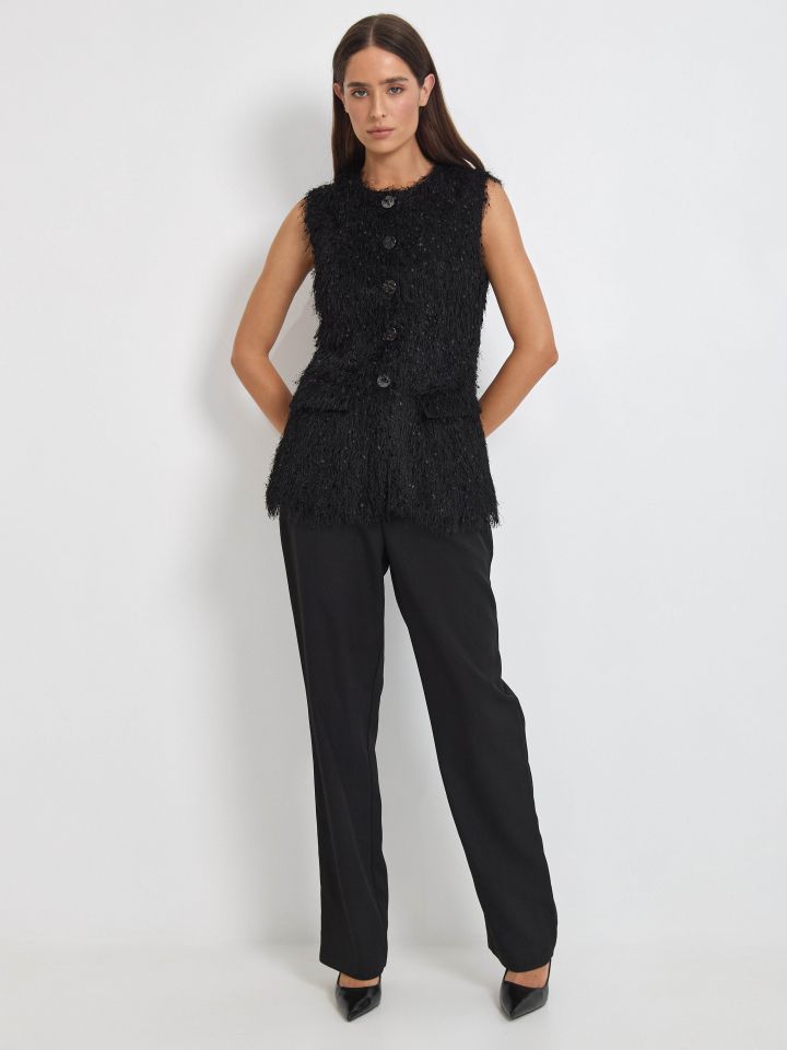 וסט מראה פרנזים בצבע שחור