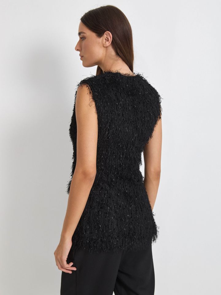 וסט מראה פרנזים בצבע שחור