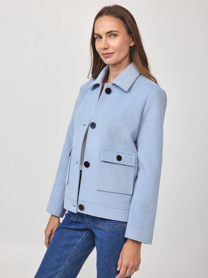 מעיל כיסים PROMO בצבע תכלת אורלי