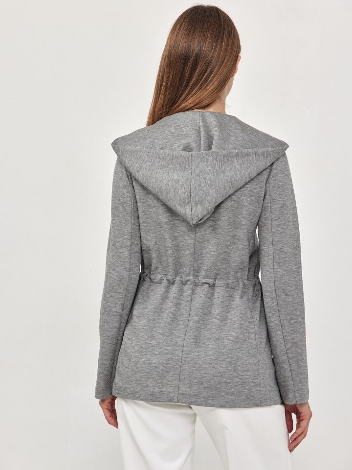 ג’קט קפוצ’ון PROMO בצבע אפור כסף