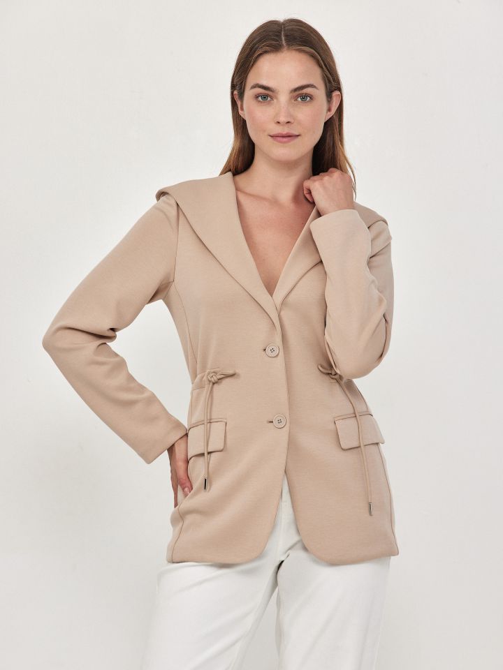 ג’קט קפוצ’ון PROMO בצבע בייז קפוצינו