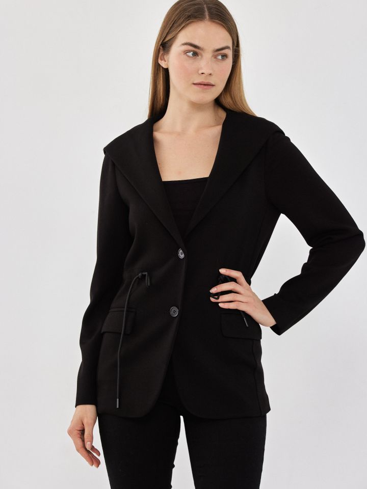 ג’קט קפוצ’ון PROMO בצבע שחור