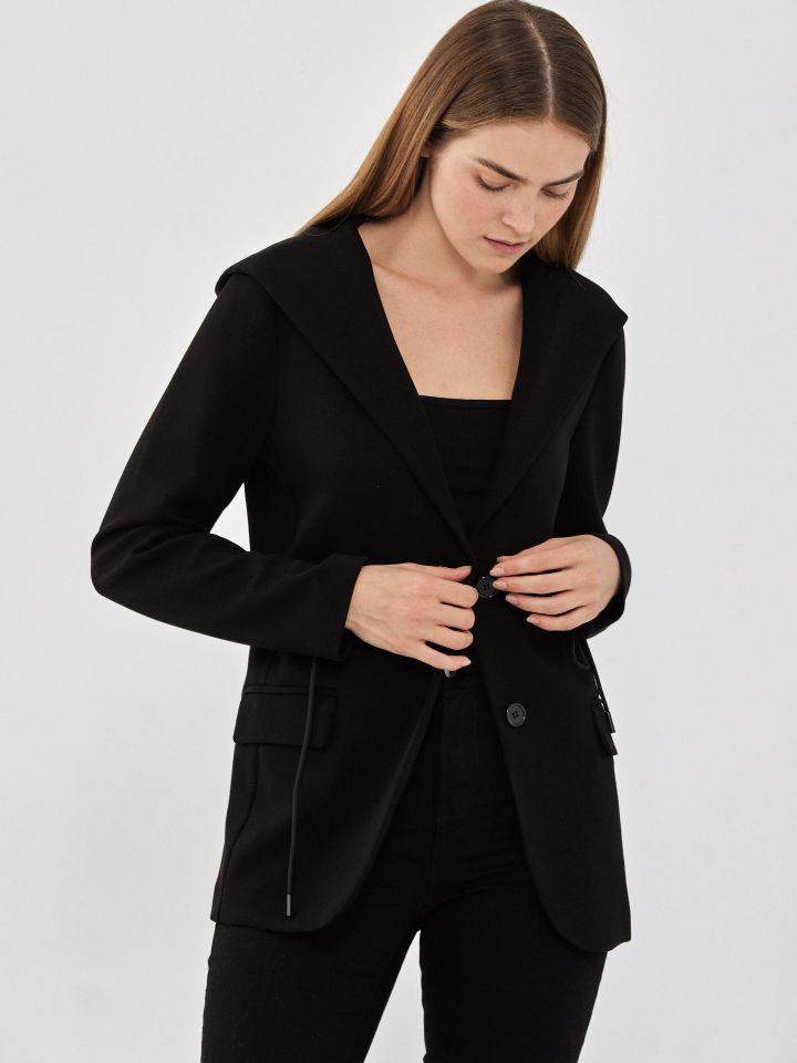 ג’קט קפוצ’ון PROMO בצבע שחור