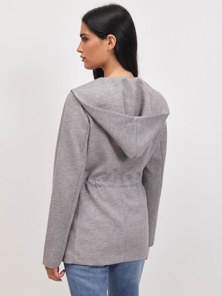 ג’קט קפוצ’ון PROMO בצבע אפור כסף