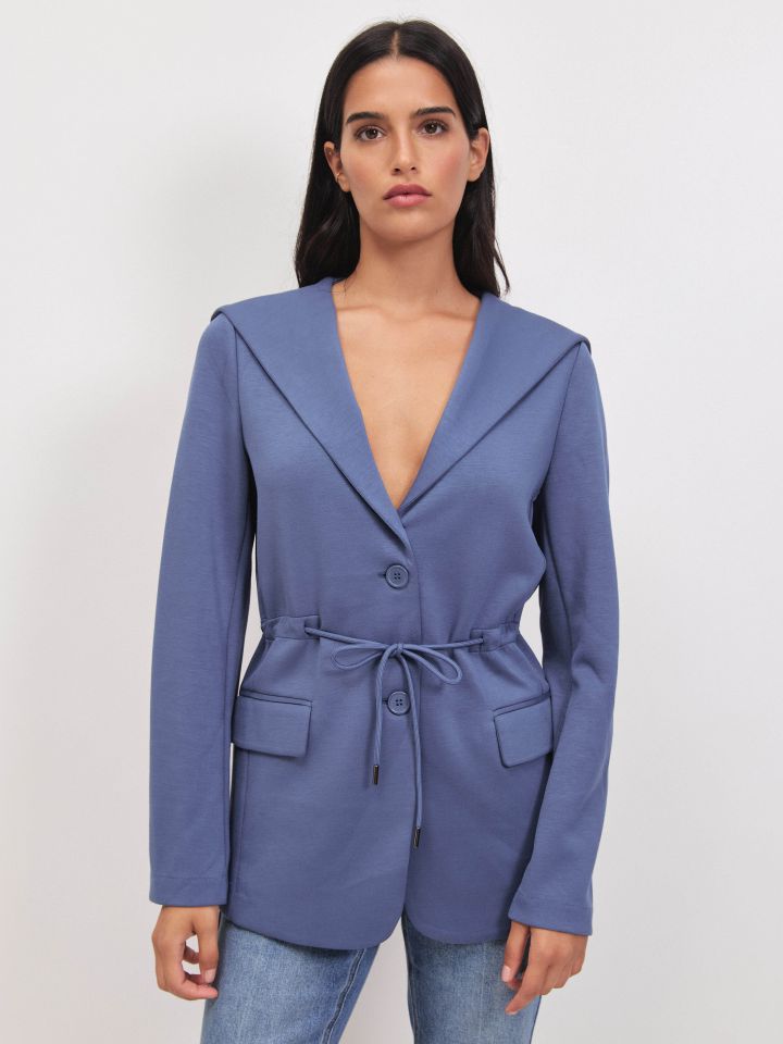 ג’קט קפוצ’ון PROMO בצבע כחול מעושן