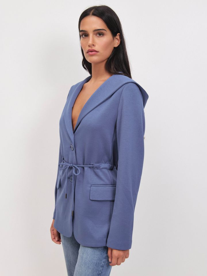 ג’קט קפוצ’ון PROMO בצבע כחול מעושן