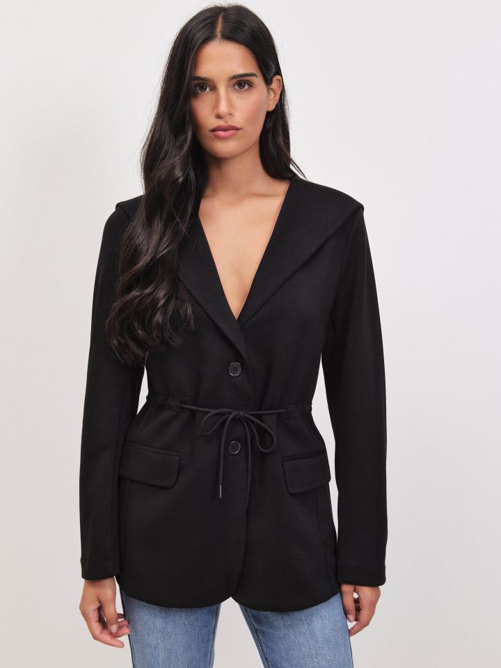 ג’קט קפוצ’ון PROMO בצבע שחור