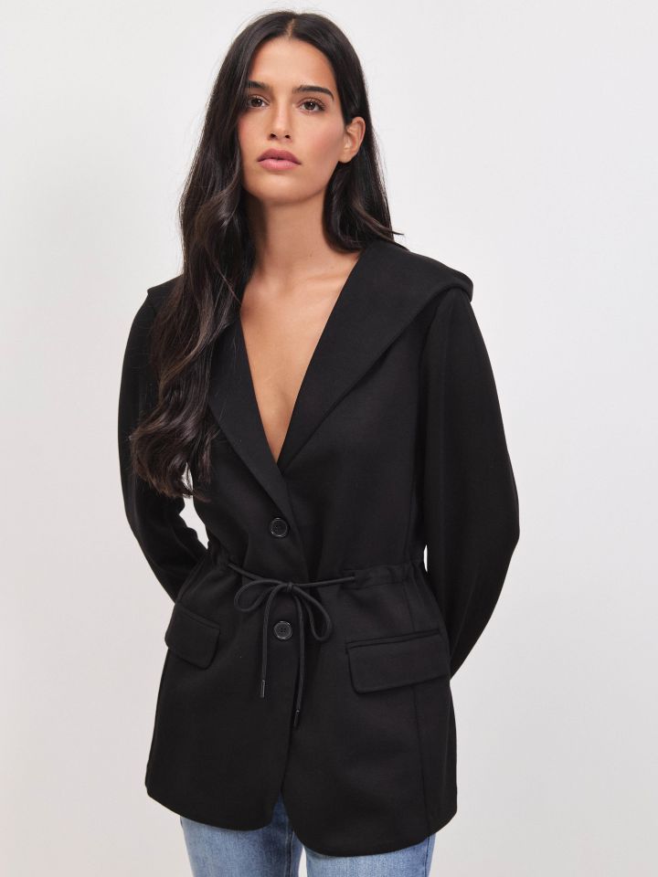 ג’קט קפוצ’ון PROMO בצבע שחור