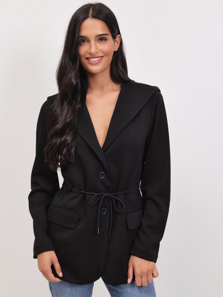 ג’קט קפוצ’ון PROMO בצבע שחור