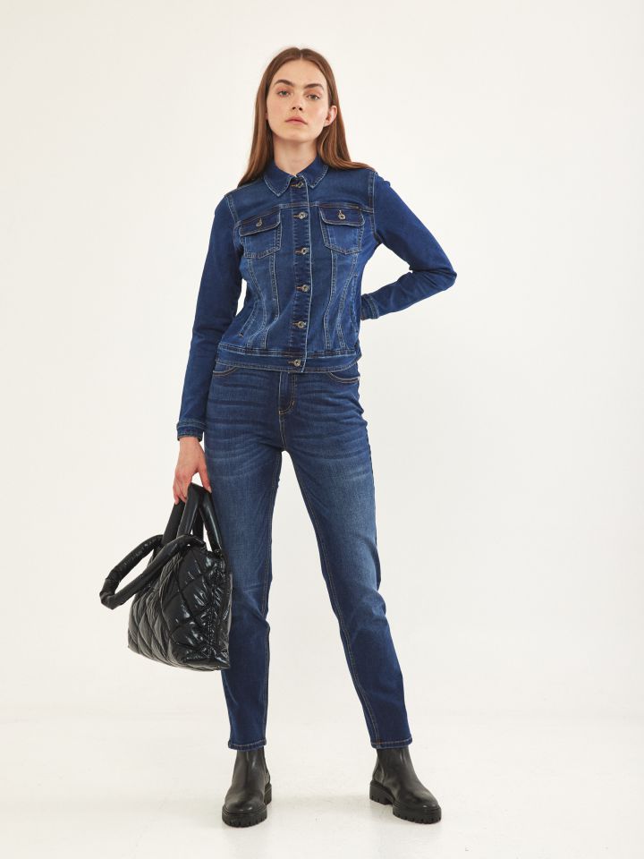 ג’קט ג’ינס PROMO בצבע ג’ינס כהה