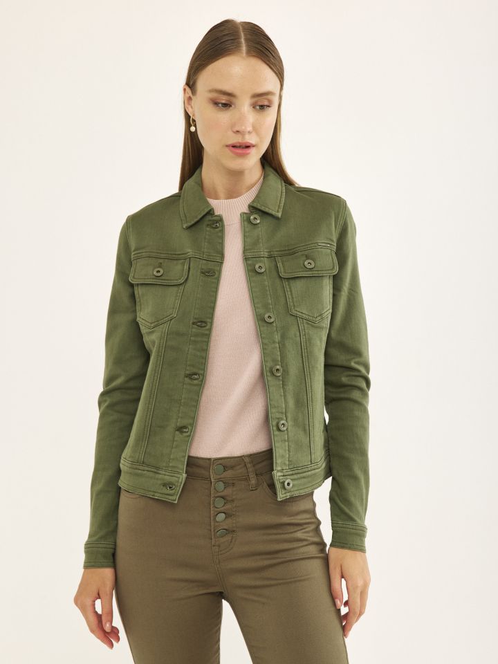 ג’קט ג’ינס PROMO בצבע זית