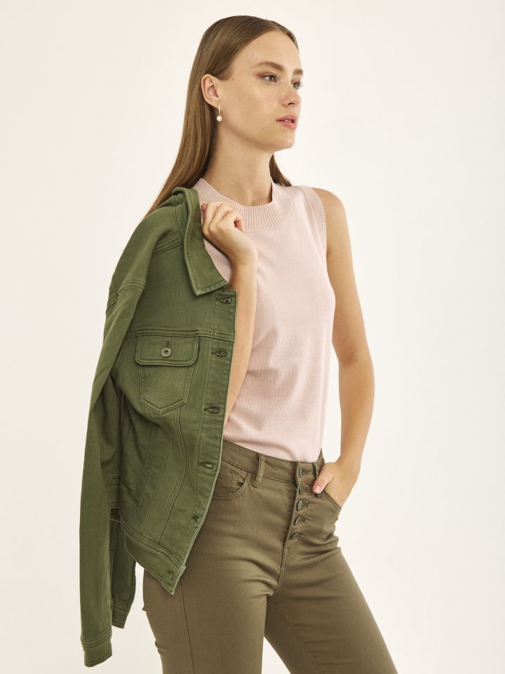 ג’קט ג’ינס PROMO בצבע זית