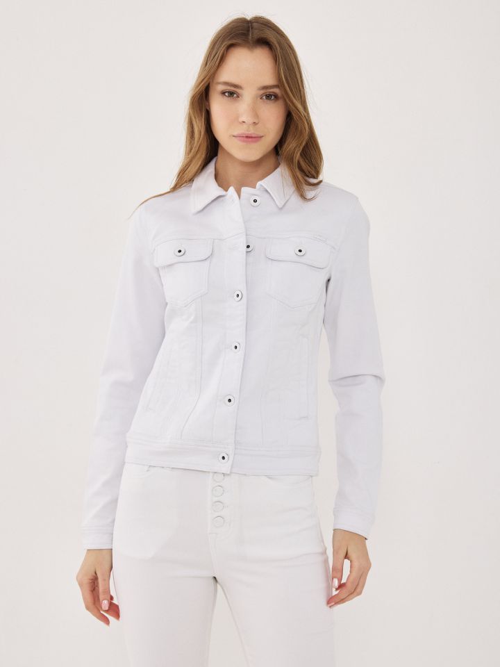 ג’קט ג’ינס PROMO בצבע לבן