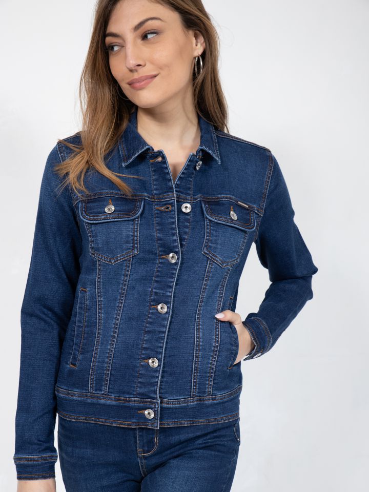 ג’קט גינס PROMO בצבע ג’ינס כהה