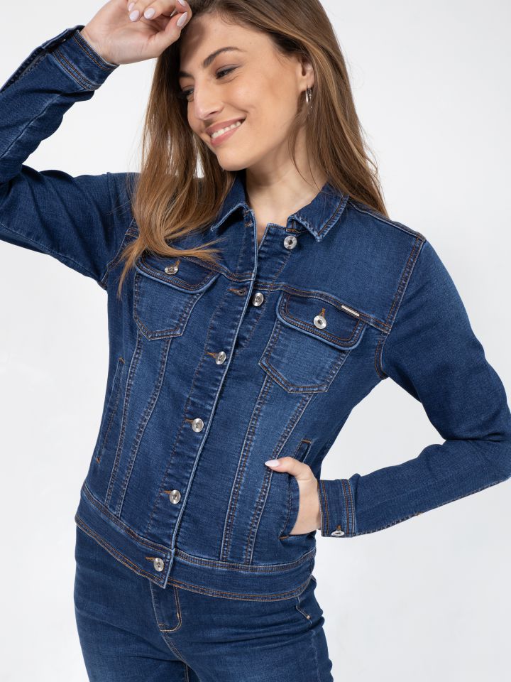 ג’קט גינס PROMO בצבע ג’ינס כהה