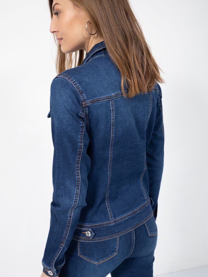 ג’קט גינס PROMO בצבע ג’ינס כהה