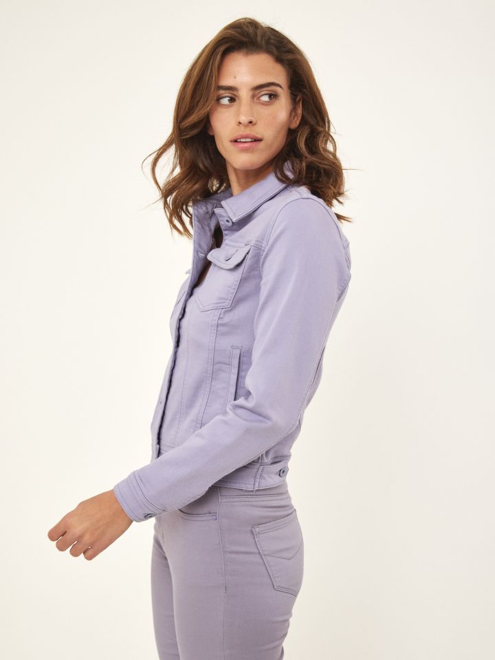 ג’קט גינס PROMO בצבע סגול מעושן