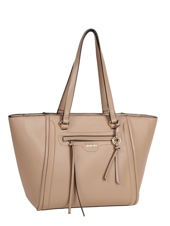 תיק יד רוכסן בצבע בייז’