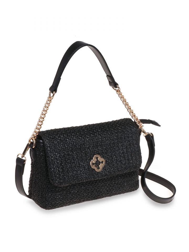 תיק צד קש MYKONOS בצבע שחור