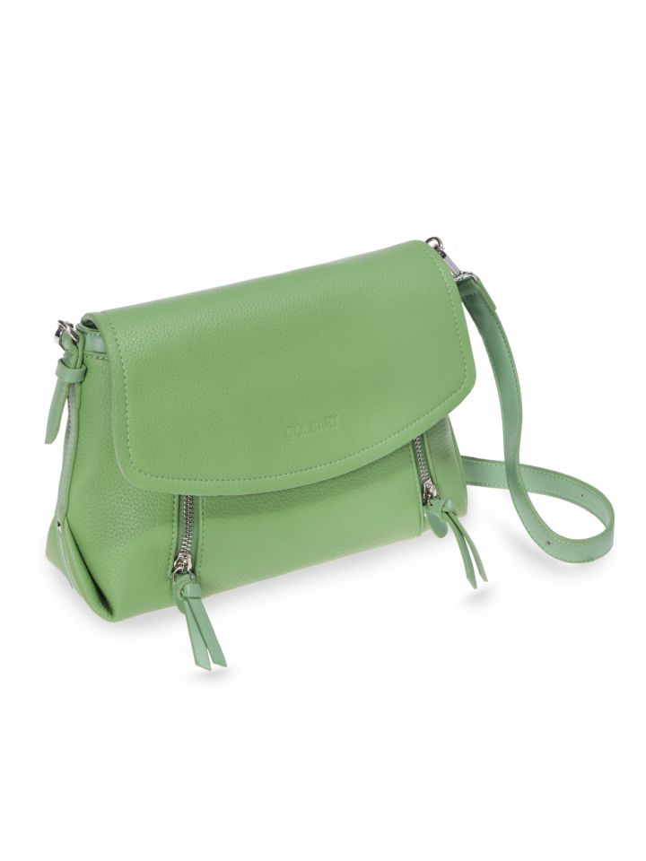 תיק יד רוכסנים קלאסי בצבע ירוק