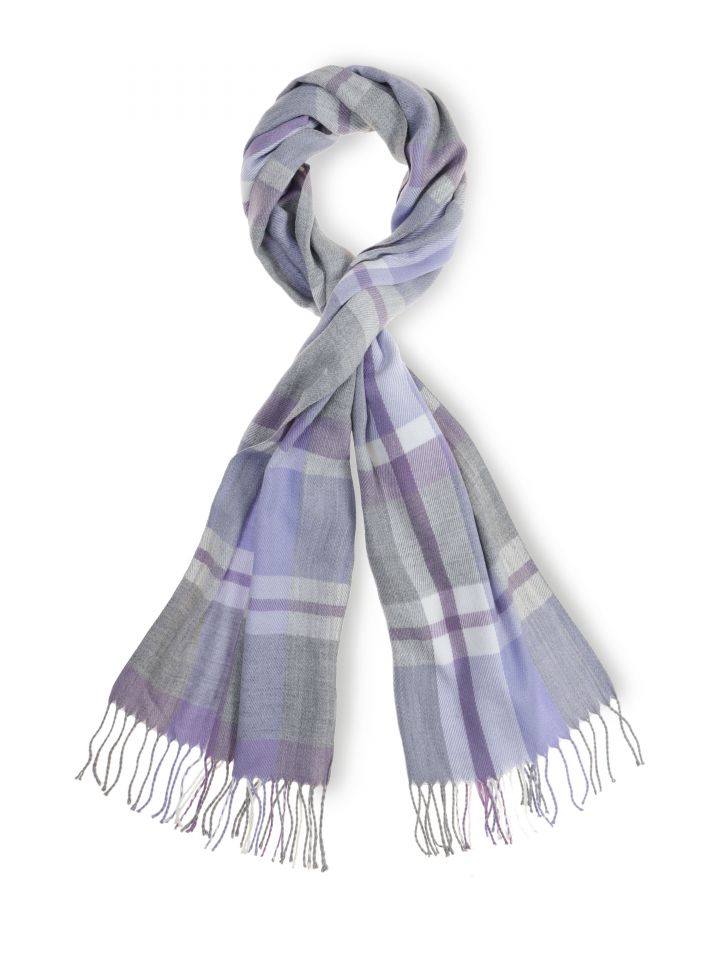 צעיף משבצות בצבע סגול