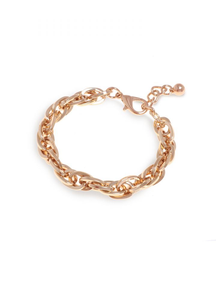 צמיד גורמט חוליות מסתובבות בצבע זהב