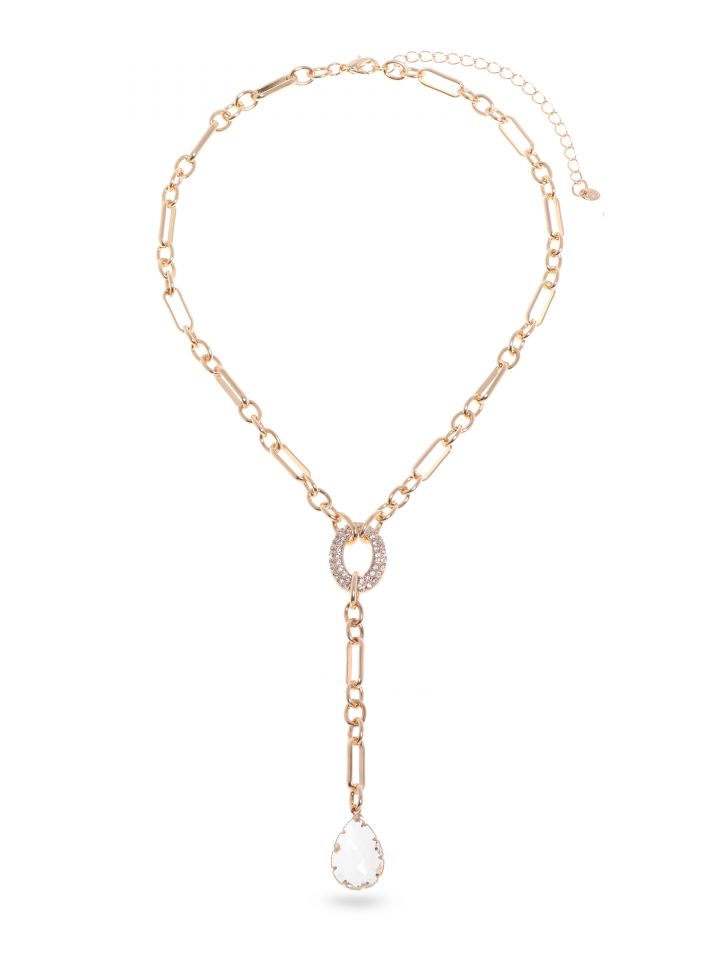 שרשרת גורמט אבן מרכזית בצבע זהב