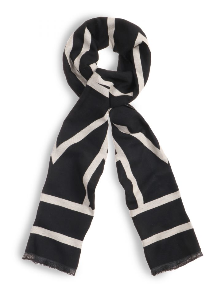 צעיף שילוב קאמל שחור בצבע שחור