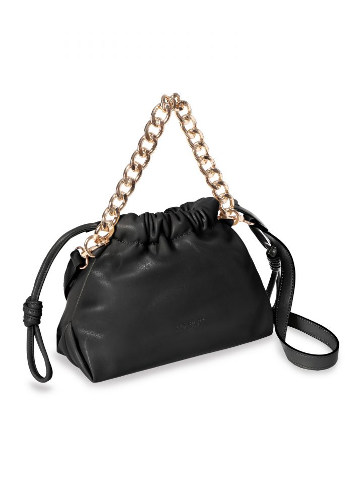 תיק כיווץ שילוב שרשרת בצבע שחור