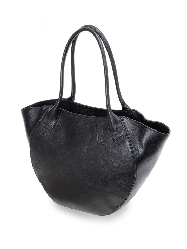 תיק יד מעוגל בצבע שחור