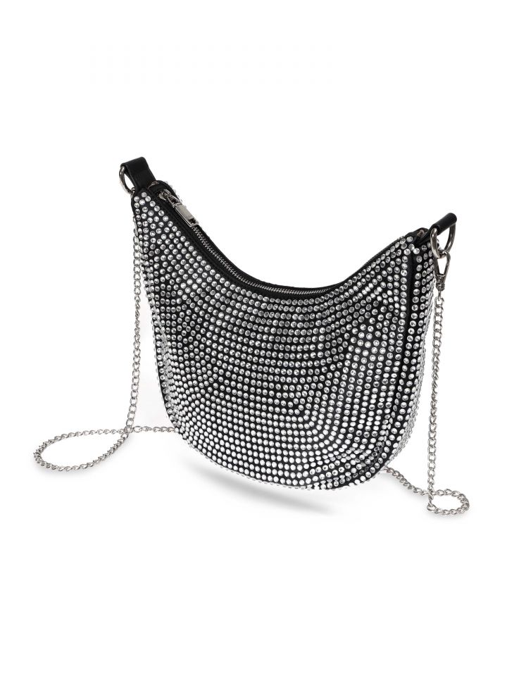 תיק DIAMONDS אבזם עגול בצבע כסף