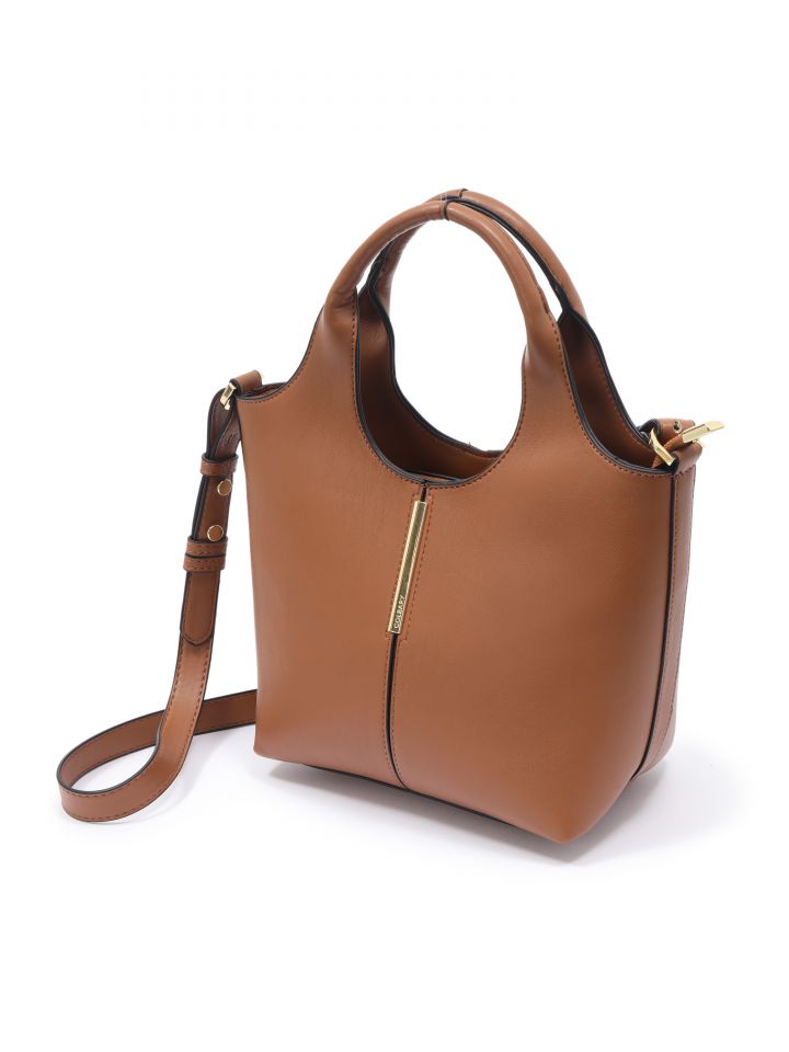 תיק צד שילוב תיפורים בצבע קאמל