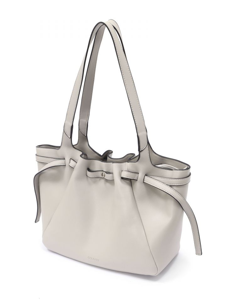 תיק יד קפלים בצבע אפור כסף