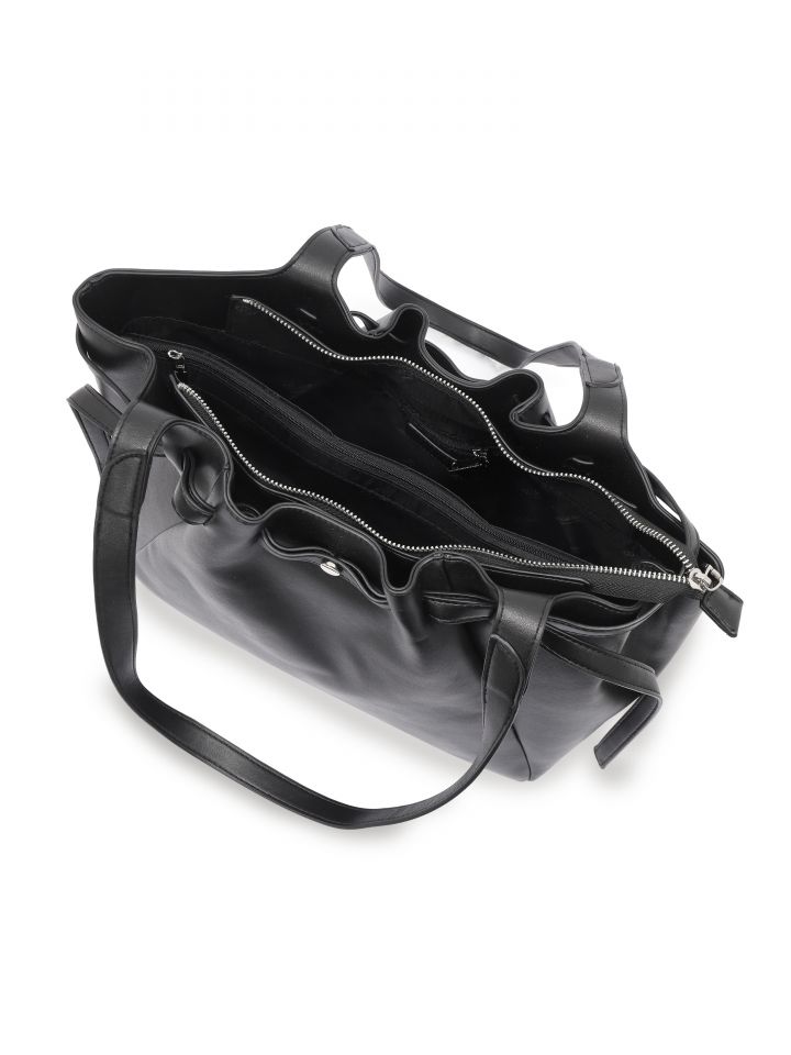 תיק יד קפלים בצבע שחור