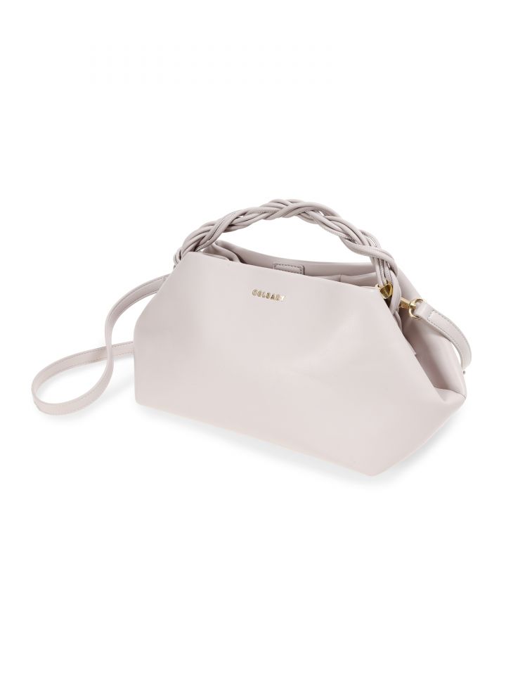 תיק קלאץ רצועה מסובבת בצבע פודרה