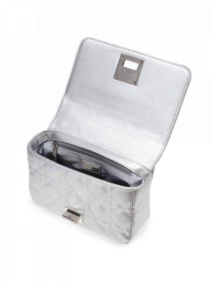 תיק ערב קווילט SILVER בצבע כסף