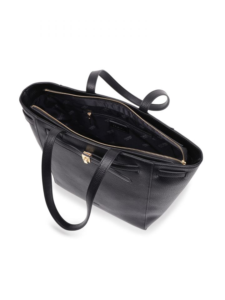 תיק יד חגורה עם אבזם בצבע שחור