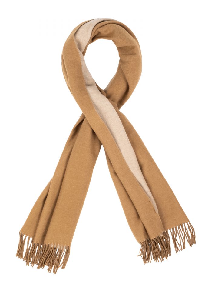 צעיף דו קולור PROMO בצבע שנהב